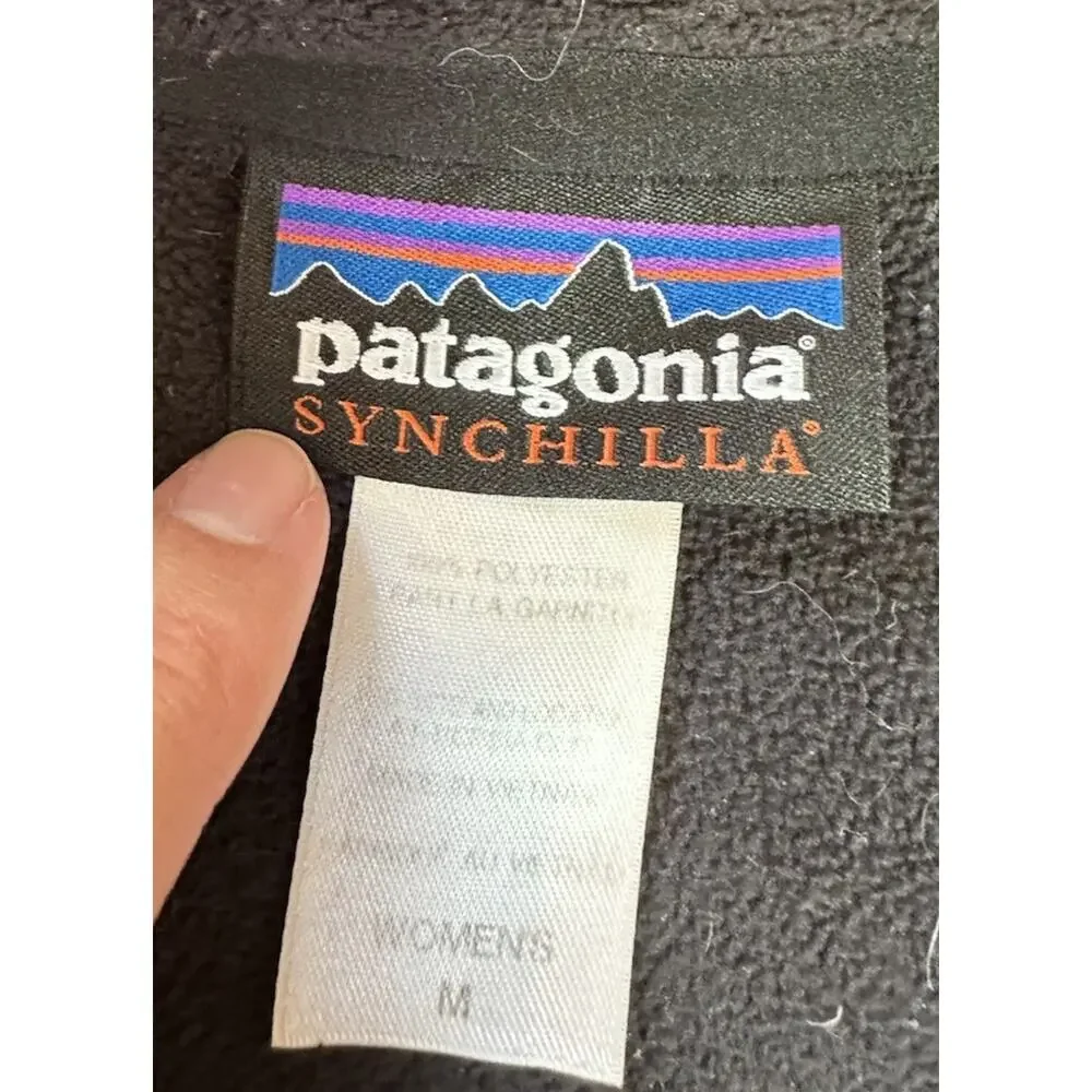 Patagonia Synchilla Fleece Jacket Size Medium Women’s Black Full Zip - Picture 3 of 7